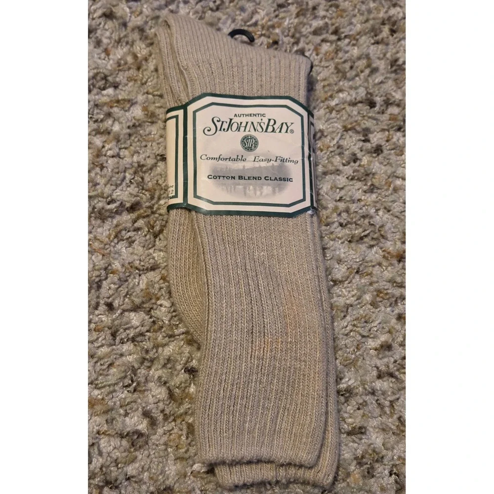 NWT Authentic St‎ John's Bay Cotten Blend Classic Socks Mens Size 10-13 Tan
